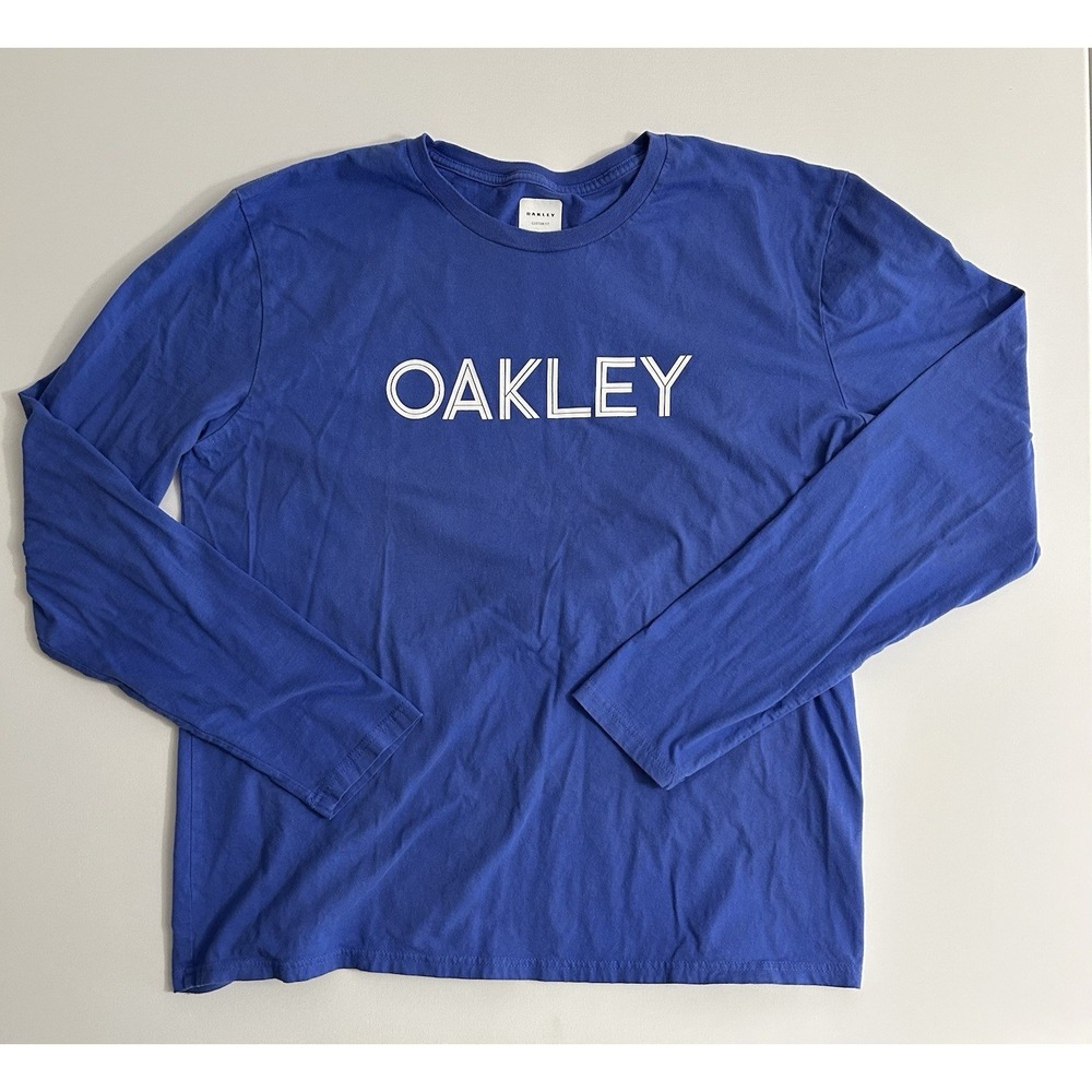 Oakley Men's Custom Fit Long Sleeve T‑Shirt Blue Size XL